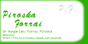 piroska forrai business card
